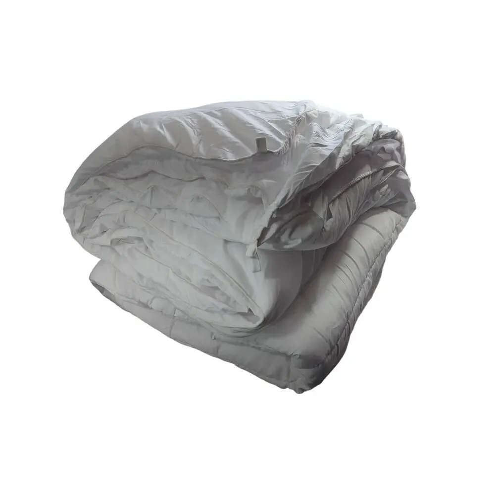 UTOPIA! PURE WHITE, BOXED EDGE, QUILTED DOWN ALTERNATIVE COMFORTER! SZ FULL